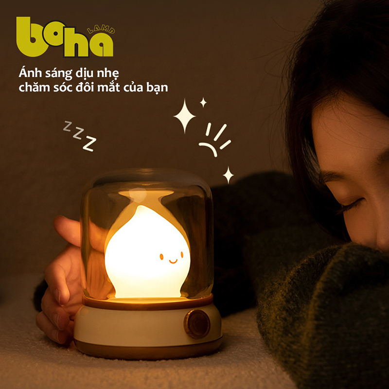 Đèn ngủ cổ điển màu kem đèn trang trí BoHA Lamp nét cổ điển dịu mắt, thắp sáng không gian hoài niệm